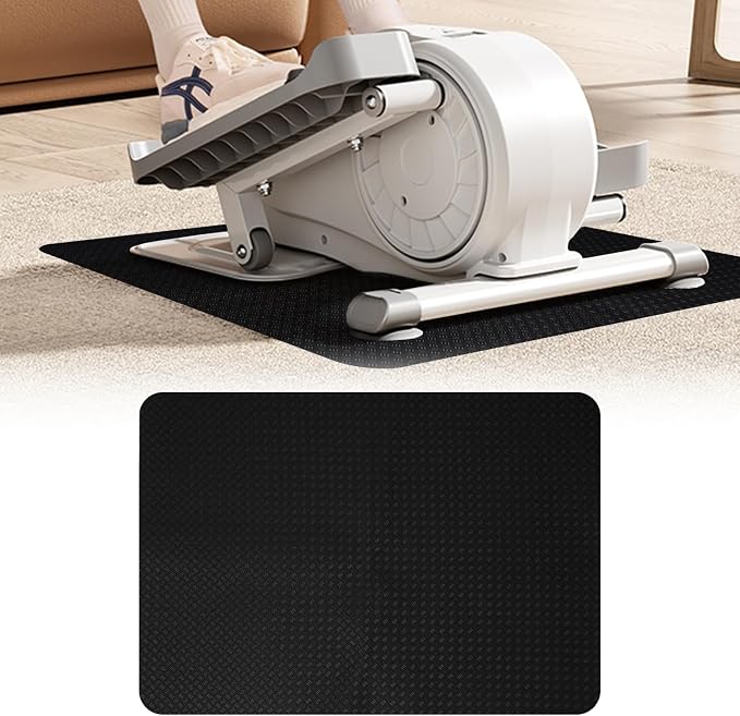 Double-Sided Non-Slip Workout Mat for Elliptical Machine, 23.6" x 17" Stepper Mat for Under Desk Ellipticals & Pedal Exercisers, Stability & Floor Protection, Vibration Plate Mat Compatible