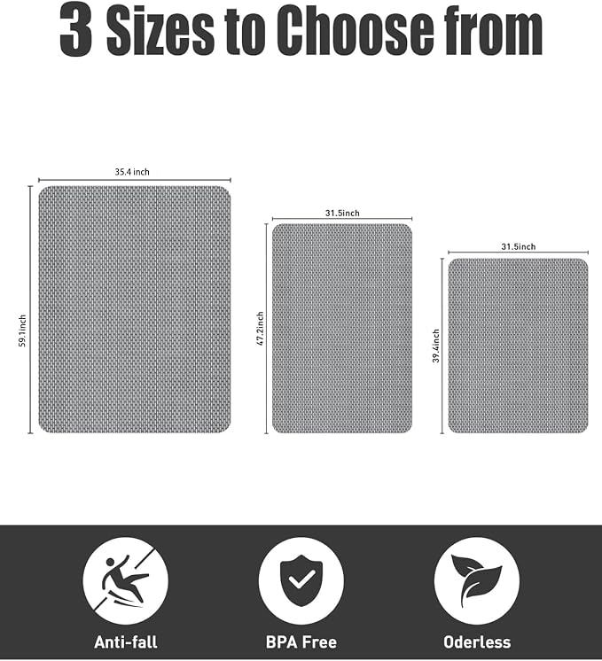 Extra Large Non Slip Shower Mat, Yonala 59.1" x 35.4" Anti Slip Oversize Shower Mat for Inside Shower, Big Trimmable PVC Shower Floor Mat for Shower Stall, Bathroom, Tub, Quick Drying Matt