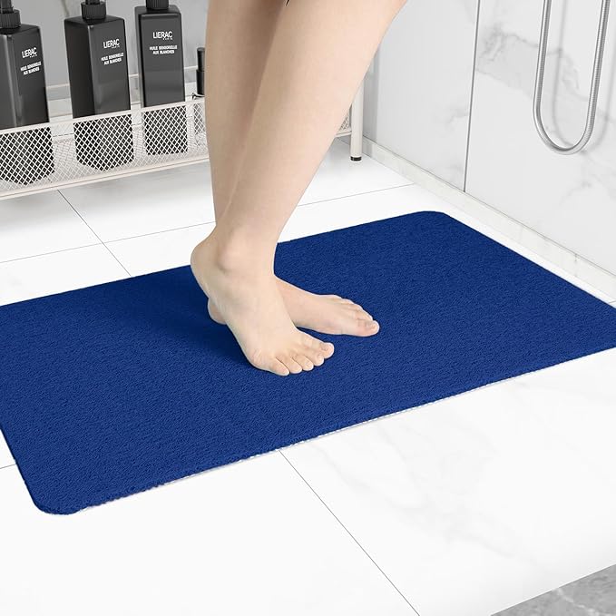 Hargiis Non-Slip Bathtub Mat, Anti Slip Shower Mat, Fast Drying Bathtub Mats, Foot Scrubber Mat, Anti Slip Mat for Tub, Floor, Bathroom, Kitchen, Home, Hotel (Navy Blue 32"×17")