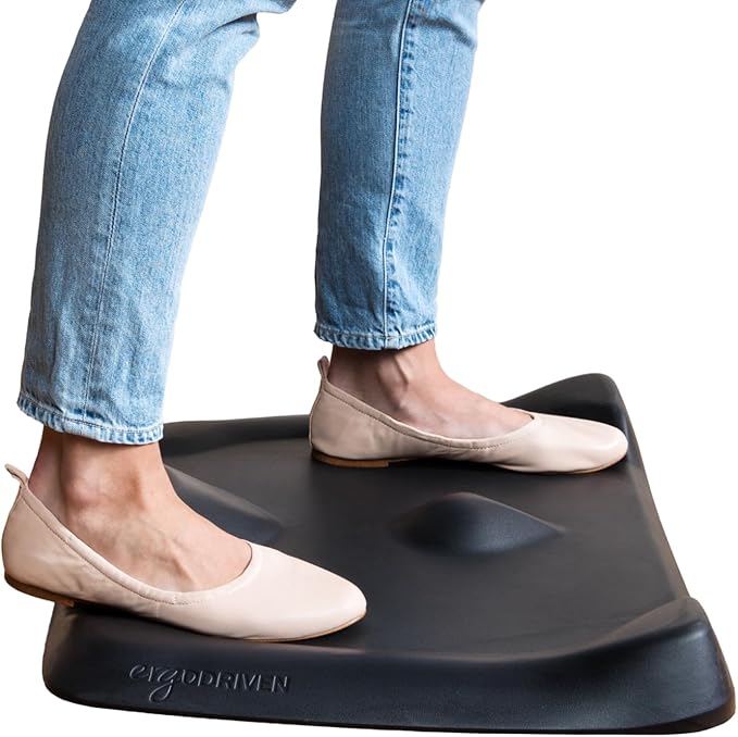Standing Desk Mat - Topo Mini by Ergodriven | The Smaller Not-Flat Anti-Fatigue Standing Desk Mat with Calculated Terrain | Ultra-Thick Premium Comfort Foam, Durable, No PFAs or PVC | Obsidian Black
