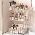 Bathroom Counter Organizer for Vanity, Makeup Organizer Countertop with Holder, Large Capacity Storage Rack, Perfect Large Skincare, Hair Care, Perfume, Easy to Install (Clear, 3Tiers)