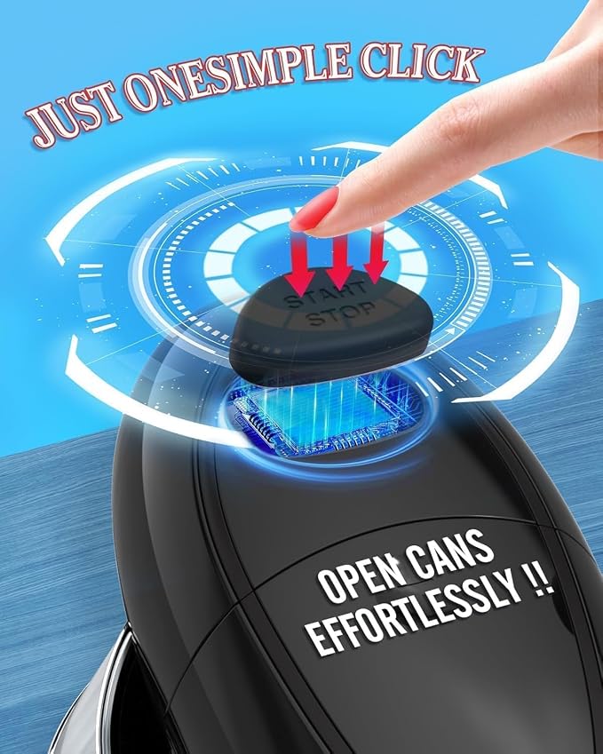 Electric Can Opener, Automatic One Touch Can Opener with Smooth Edge Safety Cut, Hands Free Battery Operated Can Opener for Seniors, Arthritis & Weak Hands, Fits Most Can Sizes