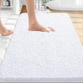 OLANLY Bathroom Rugs 35x24, Extra Soft Absorbent Chenille Bath Rugs, Rubber Backing Quick Dry, Machine Washable Bath Mats for Bathroom Floor, Tub and Shower, Home Decor Accessories, White
