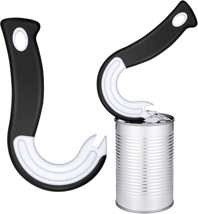Mudder 2 Pieces Easy Open Ring Pull Can Opener for Soda and Food Cans Easy Grip Pop Opener Manual Ring-pull Helper for Ring Pull Tab Cans Tins Bottles