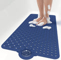 OTHWAY Bath Mat for Tub Non Slip: 39" X 17" Long Bathtub Mat with Hair Catcher│Big Drain Holes Shower Mats for Inside Shower│Machine Washable (Navy Blue)