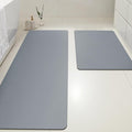 ACCUMTEK Non Slip Bath Mat, Thin Bathroom Rugs Fit Under Door, Quick Dry Bath Mats, Machine Washable Bath Rugs for Bathroom, Bathtub & Kitchen, Bathtub, Grey/Solid/24 x17+48"x20"