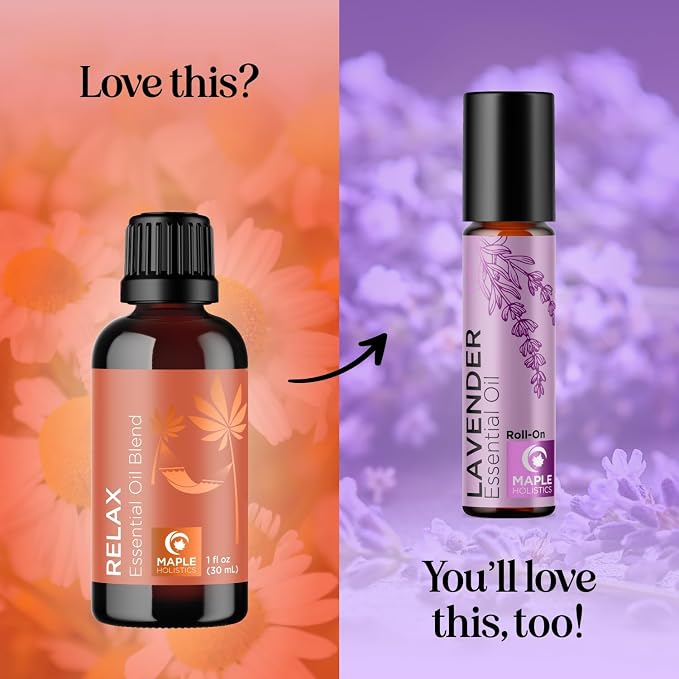 Relaxing Essential Oil Blend for Diffuser - Aromatherapy Blend of Essential Oils for Diffusers for Home and Travel Stress Support with Lavender Geranium Roman Chamomile and Ylang Ylang Diffuser Oils