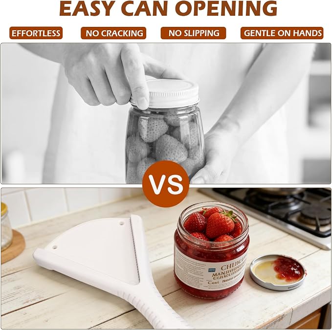 Multi-Purpose Jar, Bottle and Can Opener, Easy-Grip Bottle Opener with V-Shaped Design, Kitchen Tool for Weak Hands