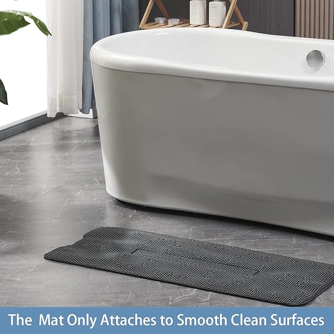 Webos Soft Bathtub Mat Non Slip: Memory Foam Shower Mat with Suction Cups for Bathroom Inside Tub 40X16Inch (Black)
