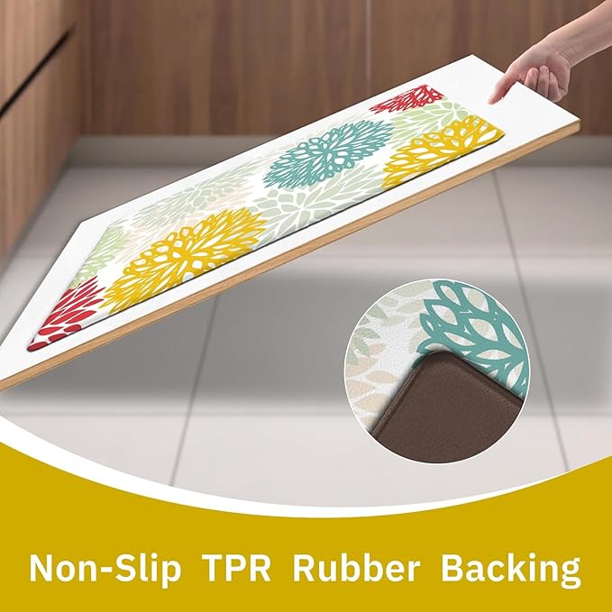 Kitchen Mats Set of 2 Cushioned Anti Fatigue Kitchen Rugs Non Slip Waterproof Kitchen Runner Rug Memory Foam Kitchen Floor Mat Comfort Standing Mat for Sink,Laundry
