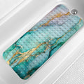 LNOND Marble Bath Tub Mat Non Slip, Extra Long 40 X 16 Inch Anti Slip Mat for Bathtub, Green Marble Shower Mat with Drain Holes and Suction Cups, Machine Washable