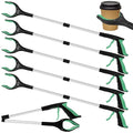 6 Pack 32 Inch Commercial Trash Grabber for Elderly Assist, Heavy Duty Lightweight Reacher with Ergonomic Handle & Non-Slip Grip, Multi-Use Outdoor Home Garden Cleanup Mobility Aid ToolGreen)