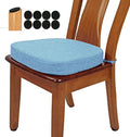 BUYUE Thickened 2.5" Friendly Woven Fabric Dining Chair Cushion, U-Shape High Density Foam Comfortable Chair Pad for Kitchen, Slip Resistant Indoor Seat Cushion (1 Piece, Light Blue)