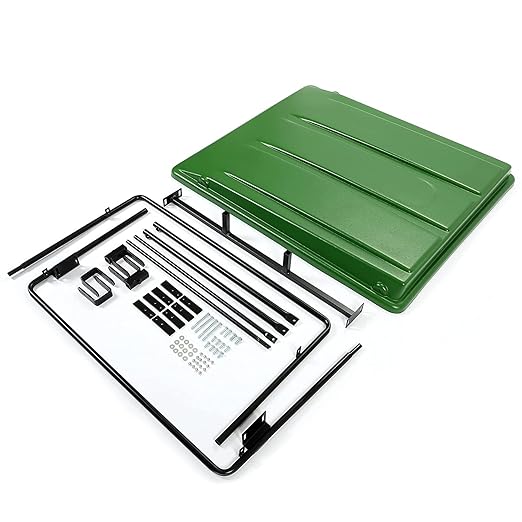 HECASA Green Tractor Canopy Compatible with John Deere Compact Utility Tractors with ROPS That are 34" Wide or Less Compatible with 1 1/2" x 3", 2" x 2" or 2" x 3" ROPS, 35" Wide X 40" Long