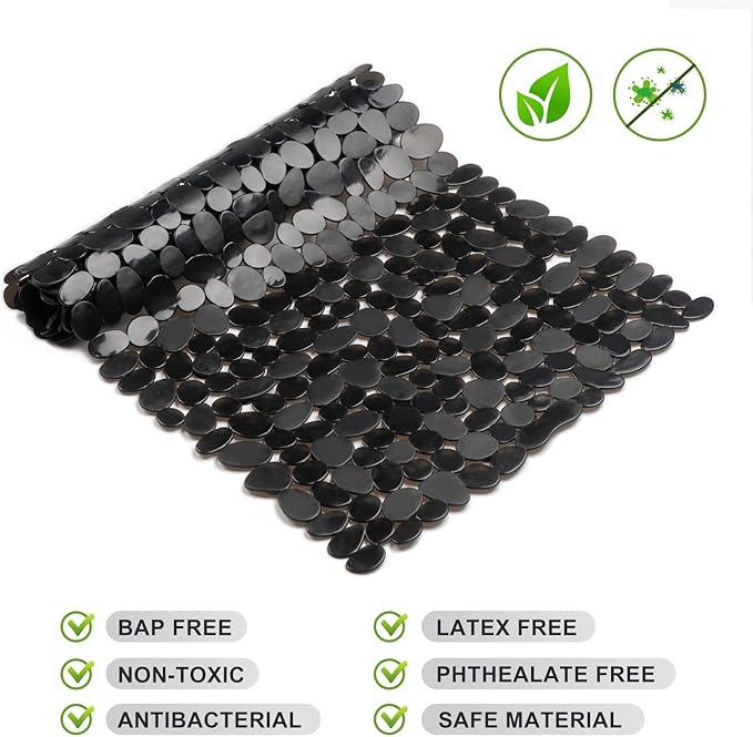 Vannokor Bath Mats for Bathroom Tub 35x16 Inch,Bath Mat for Tub Feels Great on Tired Feet, Friendly Machine Washable Shower Tub Mats with 167 Big Suction Cups,Shower Mat,Bath Tub Mat,Black