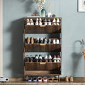 Shoe Cabinet Storage,Modern Freestanding Organizer with 3 Flip Drawers,Narrow Shoe Rack Cabinet for Entryway,Walnut