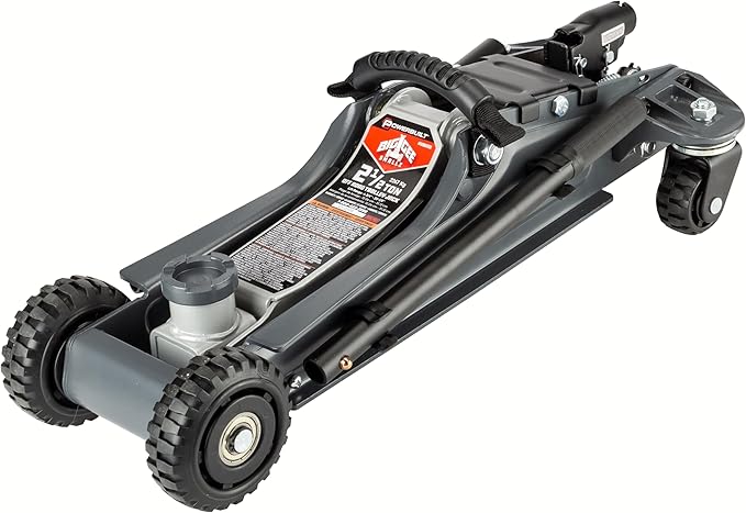 Powerbuilt Biggie Smalls 2.5-Ton Off-Road Trolley Jack with 4" Oversized Wheels, Saddle Extension, Integrated Handle Storage, Portable Design for SUVs, Trucks, and Off-Road Vehicles 620683ECE