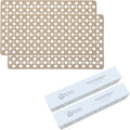 Beige Non Slip Shower Mat and Bathtub Mat TPE Strong Suction Cups Aesthetic Bath Mat for Inside Shower with Soft Texture, Quick-Dry Drain Holes, Spa-Inspired Design 30x17” (75x43 cm)
