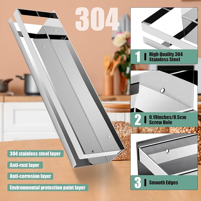 Lallisa 2 Pieces Stainless Steel Shelf Bathroom Shower Floating Shelves Wall Mounted Shower Caddy Basket Shelf Storage Organizer Shelves for Bathroom, Kitchen, Living Room (15.75 Inch/ 40 cm,Shiny)