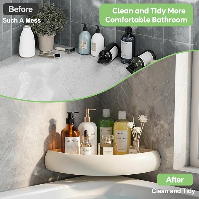Shower Caddy Hanging, Never Rust Shower Organizer Hanging, Aluminum Shower Racks for Inside Shower with Hooks for Razor, Bathroom Organizers and Storage with Soap Holder, White