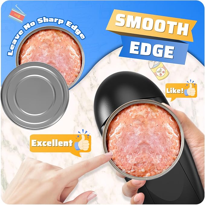 Electric Can Opener, One-Touch Automatic Can Opener Fits All Can Sizes, Hands-Free&Smooth Edge Battery operated Can Opener with Magnetic Cover Catch for Kitchen & Seniors Arthritis