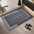 Bath mat Rubber Bathroom Mat-Quick Dry Absorbent Rug Non-Slip Thin Bathroom Rug Instant Dry Magic Bath mats for Bathroom Floor Mat in Front of Bathtub, Sink, Dark Grey, 17x27in