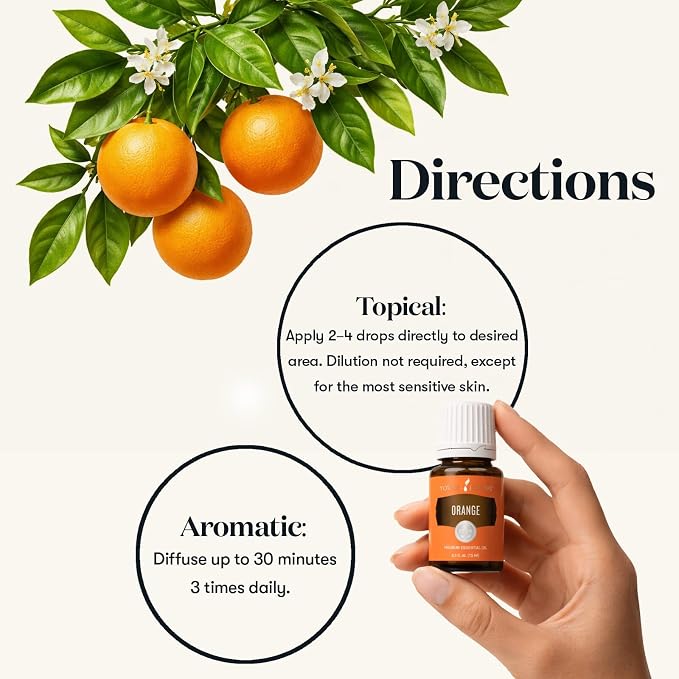 Young Living Orange Essential Oil, 15 ml – Bright Citrus Aroma for Diffuser, Topical Use & DIY Blends | Fresh, Uplifting Scent | Carefully Crafted with Seed to Seal Commitment
