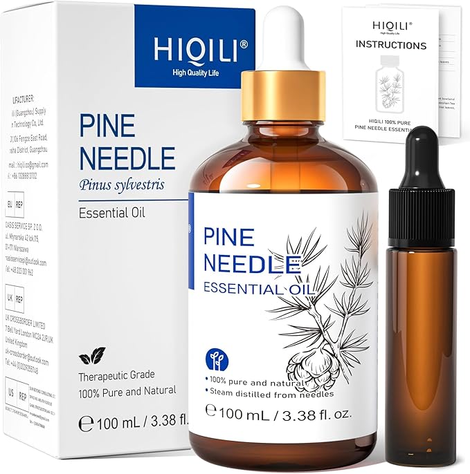 HIQILI 100ML Pine Essential Oil,100% Pure Natural Premium Quality, for Diffuser Skin Candle Making - 3.38 Fl Oz