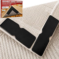 Reusable Carpet Grippers,Non Slip Rug Pads Grippers for Hardwood Floors and Tiles, Washable,Strong Adhesive Grippers for Area Rugs, Keep Corners Flat, Non-Damaging for Floor Shining Night Black (8)