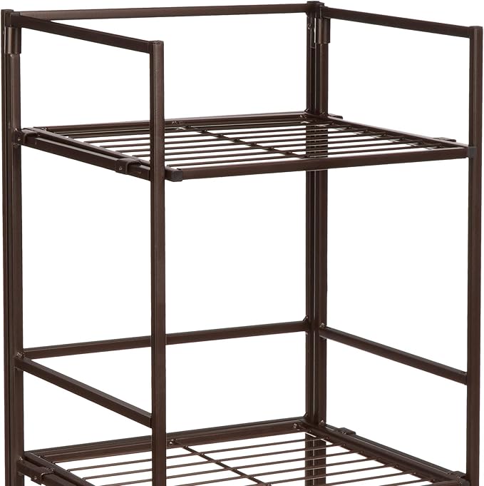 Amazon Basics 4-Tier Iron Towel Shelf Black 11.4"L x 11.8"W x 44.5"H | for Bathroom