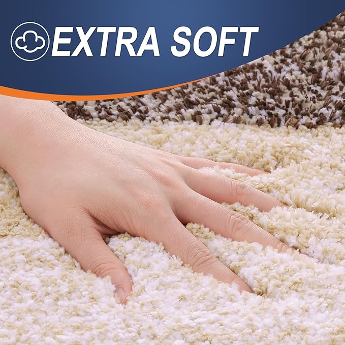 OLANLY Large Bathroom Rugs Mat 44x32, Extra Soft Absorbent Microfiber Bath Rugs, Rubber Backing, Quick Dry, Machine Washable Bath Mats for Bathroom Floor, Tub and Shower, Home Decor Accessories, Brown