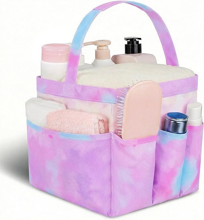 Attmu Mesh Shower Caddy Portable for College Dorm Room Camping Essentials, Shower Caddy Dorm with 9-Pockets, Large Capacity Hanging Basket Bathroom Bag for Toiletry, Swimming, Gym, Camp, Beach