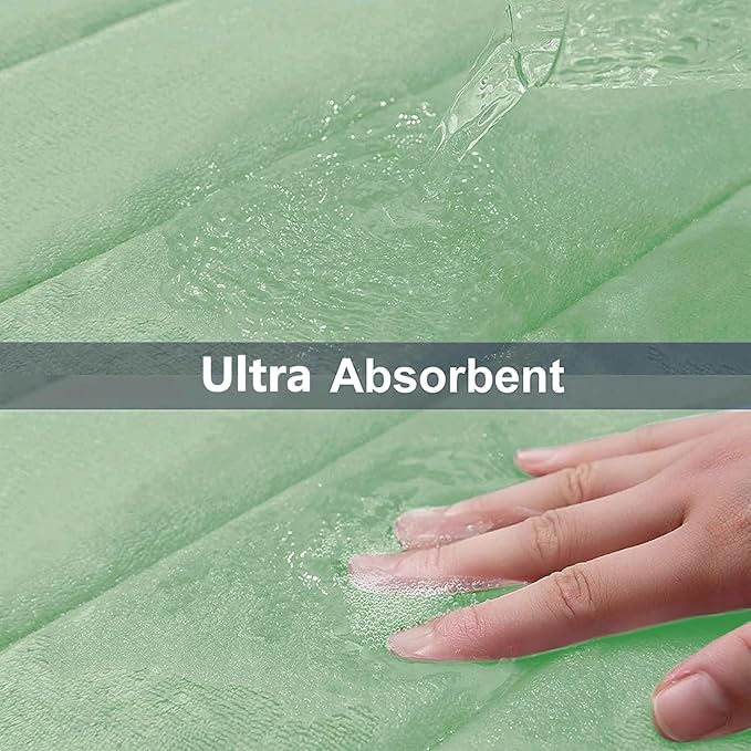 Buganda Memory Foam Bath Mat, 47" x 17", Ultra Soft and Non-Slip Bathroom Rugs, Water Absorbent and Machine Washable Bath Rug Runner for Bathroom, Shower, and Tub, Sage Green