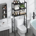 Kitsure Over The Toilet Storage Cabinet, Sturdy Bathroom Organizer, Easy Assembly, 3-Tier Shelf (61" H), Space Saving Storage for Small Bathroom, Heavy Duty Metal Frame, Black