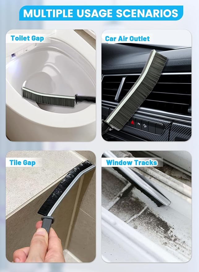 20Pcs Crevice Cleaning Brush Set, Hard Bristle Scrub Brushes Tools for Deep Cleaning Gap,Window Groove Cleaning Brush for Sliding Door, Sill, Tile Lines, Shutter, Corner, Sink, Teapot, Bottle