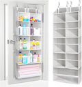 ULG Over the Door Organizer, 5-Tier Extra Large Hanging Storage with 10 Mesh Pockets, 100 lbs Capacity, Heavy Duty Door Organizer for Closet, Bedroom, Nursery Light Grey