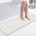 OLANLY Bathroom Runner Rugs 47x17, Extra Soft Absorbent Chenille Bath Rugs, Rubber Backing Quick Dry, Machine Washable Long Bath Mats for Bathroom Floor, Tub and Shower, Home Decor Accessories, Ivory