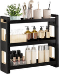 Bathroom Counter Organizer,Bathroom Counter Shelf,Bathroom Organizers,Under Sink Organizer,Cologne Organizer For Men,Cologne Cabinet,Father Day Gift for Dad(Black 3 Tier)