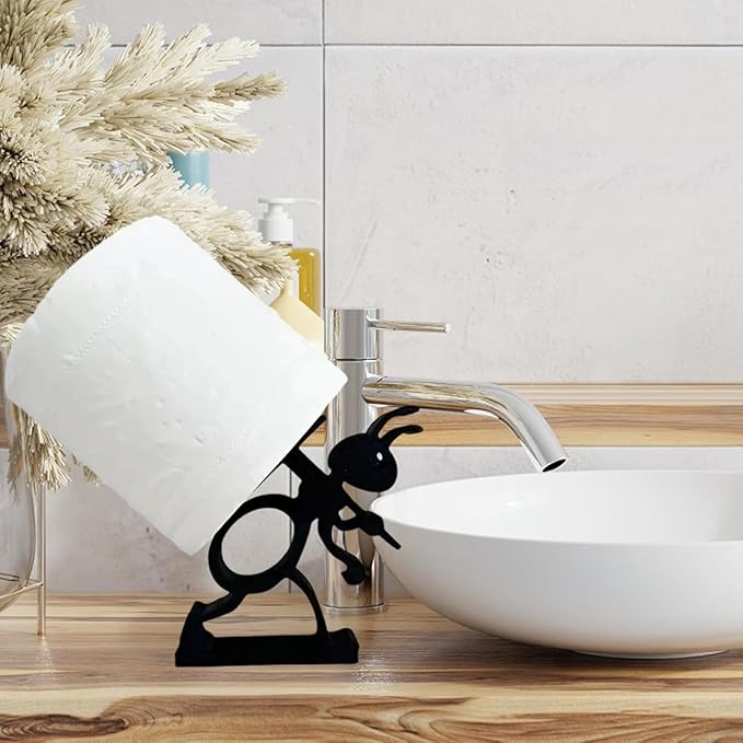 Funny Ant Toilet Paper Holder – Unique Ant Design Bathroom Decor, Toilet Paper Roll Stand for Bathroom, Rustic, Modern or Farmhouse Style, Fun Gift for Home, Friends & Family