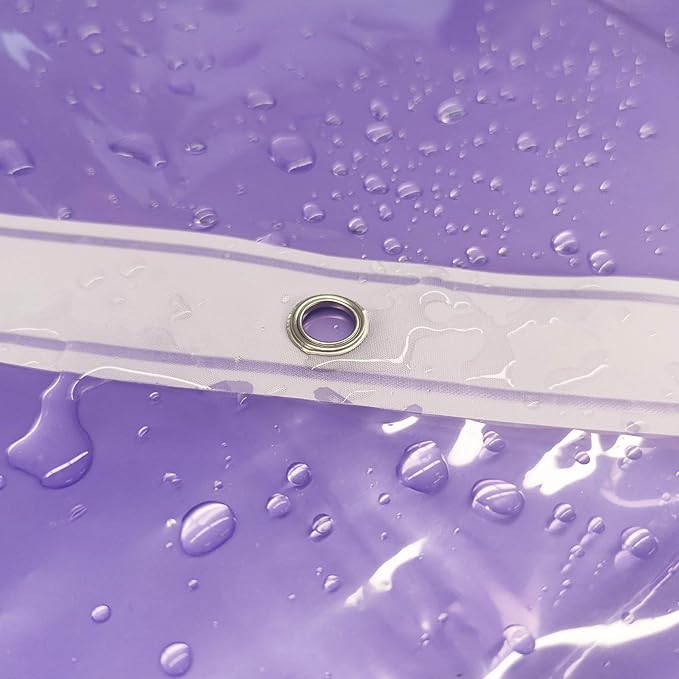 Barossa Design Clear Lavender Shower Curtain Liner - PEVA Heavy Duty Shower Liner with 6 Magnets and Metal Grommets, 72" x 72" Waterproof Curtains for Bathroom - Clear Lavender