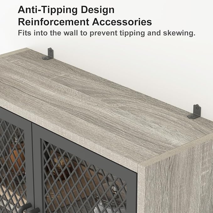 Launica Over the Toilet Storage Cabinet, Over Toilet Bathroom Organizer with Mesh Doors and Shelves, Freestanding Bathroom Storage Cabinet Above Toilet, Wood and Metal, Light Grey Oak