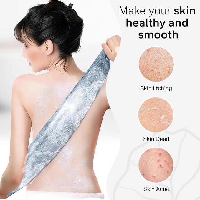 Yiclick Exfoliating Washcloth Towel- Exfoliating Body Scrubber Exfoliator, Back Scrubber for Shower Bath, Exfoliate Rags Wash Cloths, Loofah Lufa Sponge, Body Scrub & Exfoliation Women Men