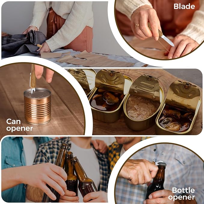 Small Pocket Knife 6 in 1 - Keychain Multitool - Compact Kids Pocket Knife with Bottle Opener, Can Opener, Corkscrew, Phillips Screwdriver - EDC Gift for Men, Women, Camping, Hiking, Travel - 5005