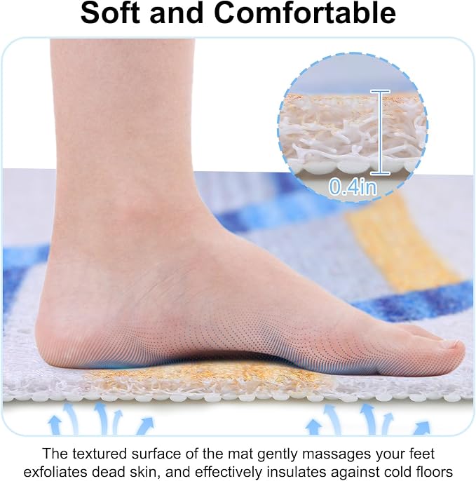 Square Shower Mat: 27x27 Inch Extra Large Non Slip Shower Mats for Inside Shower, Soft PVC Loofah Shower Mat for Elderly Kids, Anti Slip Shower Stall Mats for Home, Holtel, Bathroom
