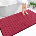 OLANLY Memory Foam Bath Mat 70x46, Super Soft Absorbent Bathroom Rugs, Quick Dry, Machine Washable Shower Floor Rugs, Bathmat Carpet, Bathroom Home Decor Accessories, Burgundy
