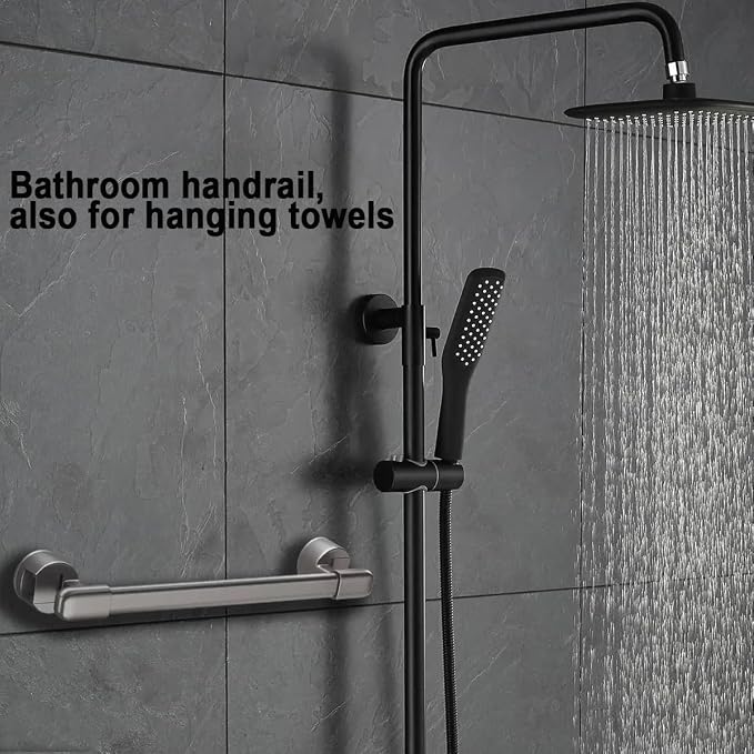 Suction Cup Grab Bar for Shower, Shower Grab Bars Suction，Easy-Grip Handles, Bathroom Safety Support, No-Drill Installation