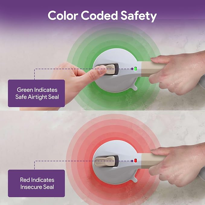 Suction Grab Bar for Shower and Bathtub - Tool Free Suction Cup Bath & Shower Handles with Color Coded Secure Locking Latches - Bathroom Wall Safety Grab Bars for Seniors and Elderly