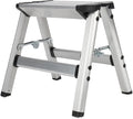 Camco Folding Metal Step Stool - Perfect for Hard to Reach Areas in Kitchens and Closets, Great as a Truck Stool, Folds for Easy Storage (43672), Silver,One Size