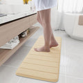 Buganda Memory Foam Bath Mat, 47" x 17", Ultra Soft and Non-Slip Bathroom Rugs, Water Absorbent and Machine Washable Bath Rug Runner for Bathroom, Shower, and Tub, Gold