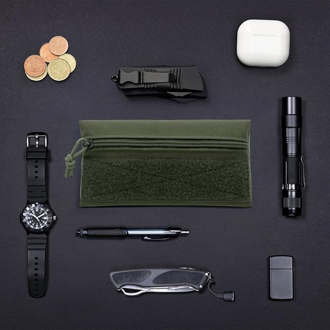 Qavctw Tactical Admin Pouch Bag with Hook and Loop Tool Storage Bag Snack Pouch Candy Bag Hanging Pouches Backpack Accessory Pouch
